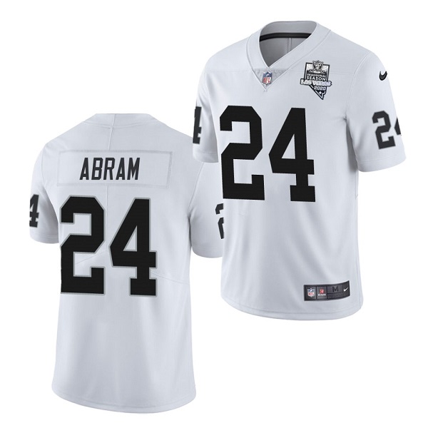 Men's Las Vegas Raiders White #24 Johnathan Abram 2020 Inaugural Season Vapor Untouchable Limited Stitched Jersey